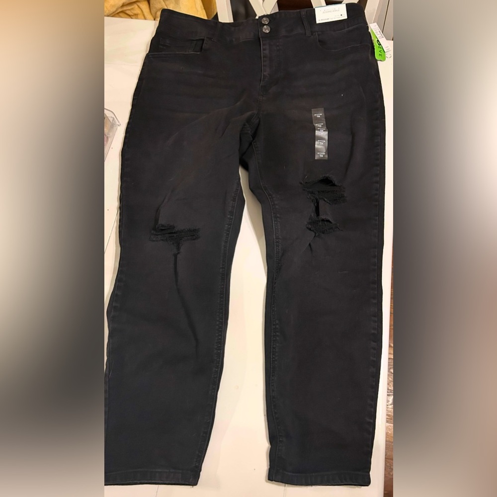 Maurices M Jeans black distressed Jegging Ankle Pants XL regular